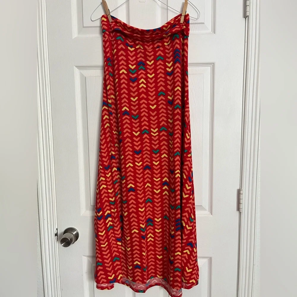 LulaRoe | Multicolored Maxi Skirt Long Red Patterned - Picture 4 of 5